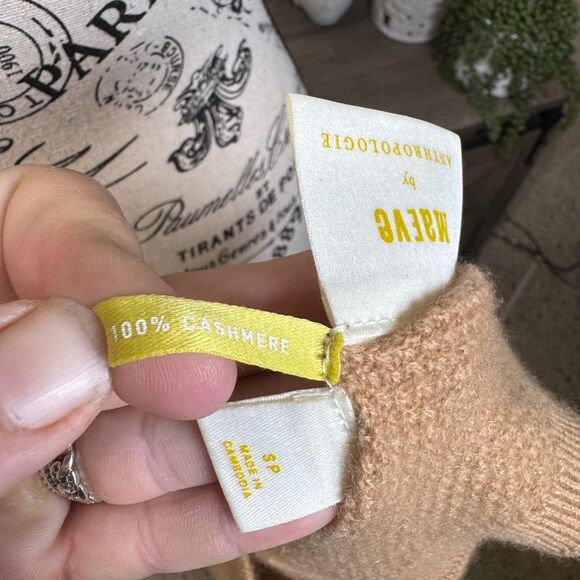 Anthropologie Maeve The Shea Oversized Boxy Cashmere Sweater  Sz PS Quiet Luxury - Picture 8 of 9